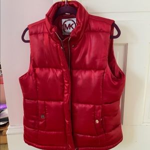 MICHAEL KORS - RED Puffer Vest, Size LARGE
